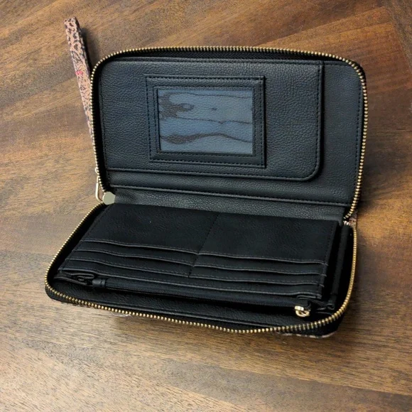 Betsey Johnson Leopard Print Zip-Around Wristlet Wallet - Picture 8 of 13